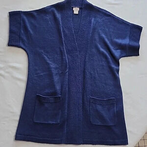 Women's Chico's Knit Cardigan Sweater, Blue, Size 0/ Small, EUC
